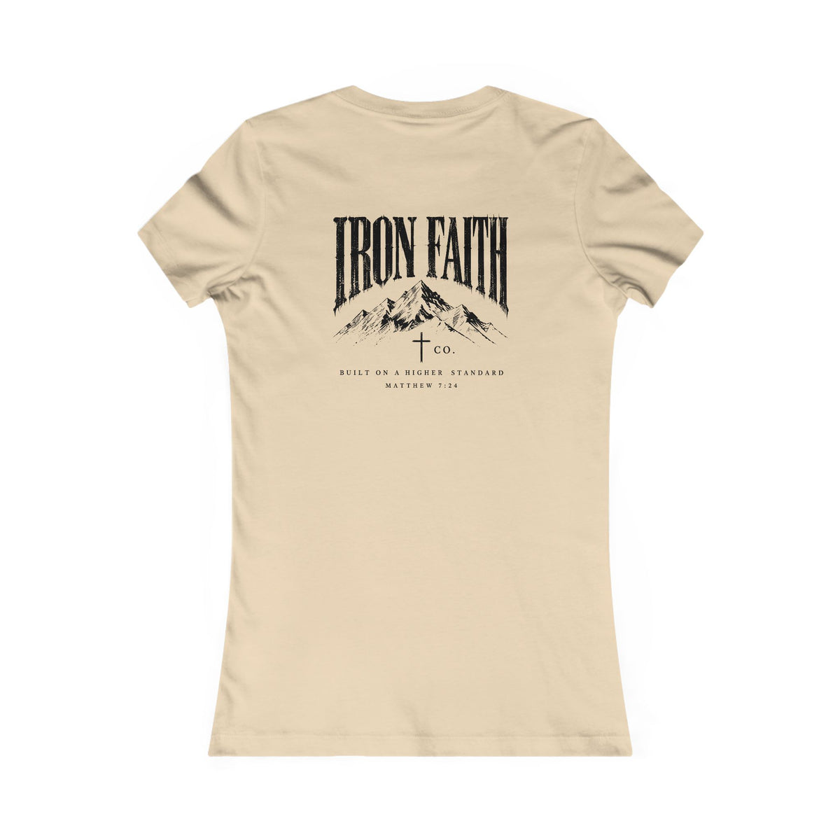 Built on a Higher Standard Women's Fitted Tee – Back Print