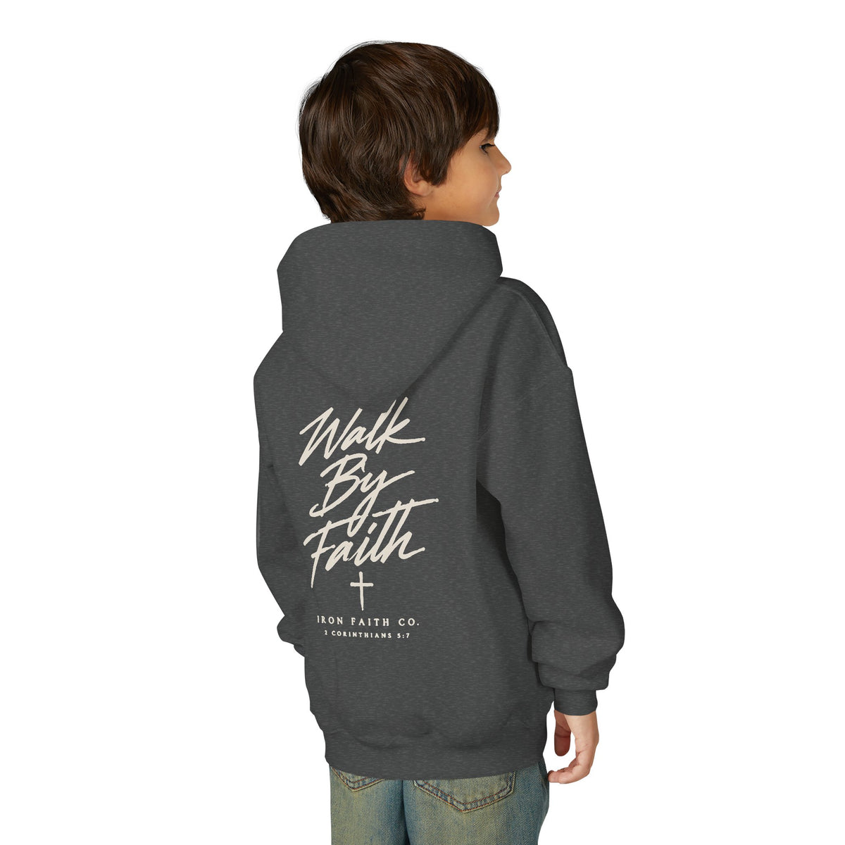 Walk By Faith Youth Hoodie – Back Print