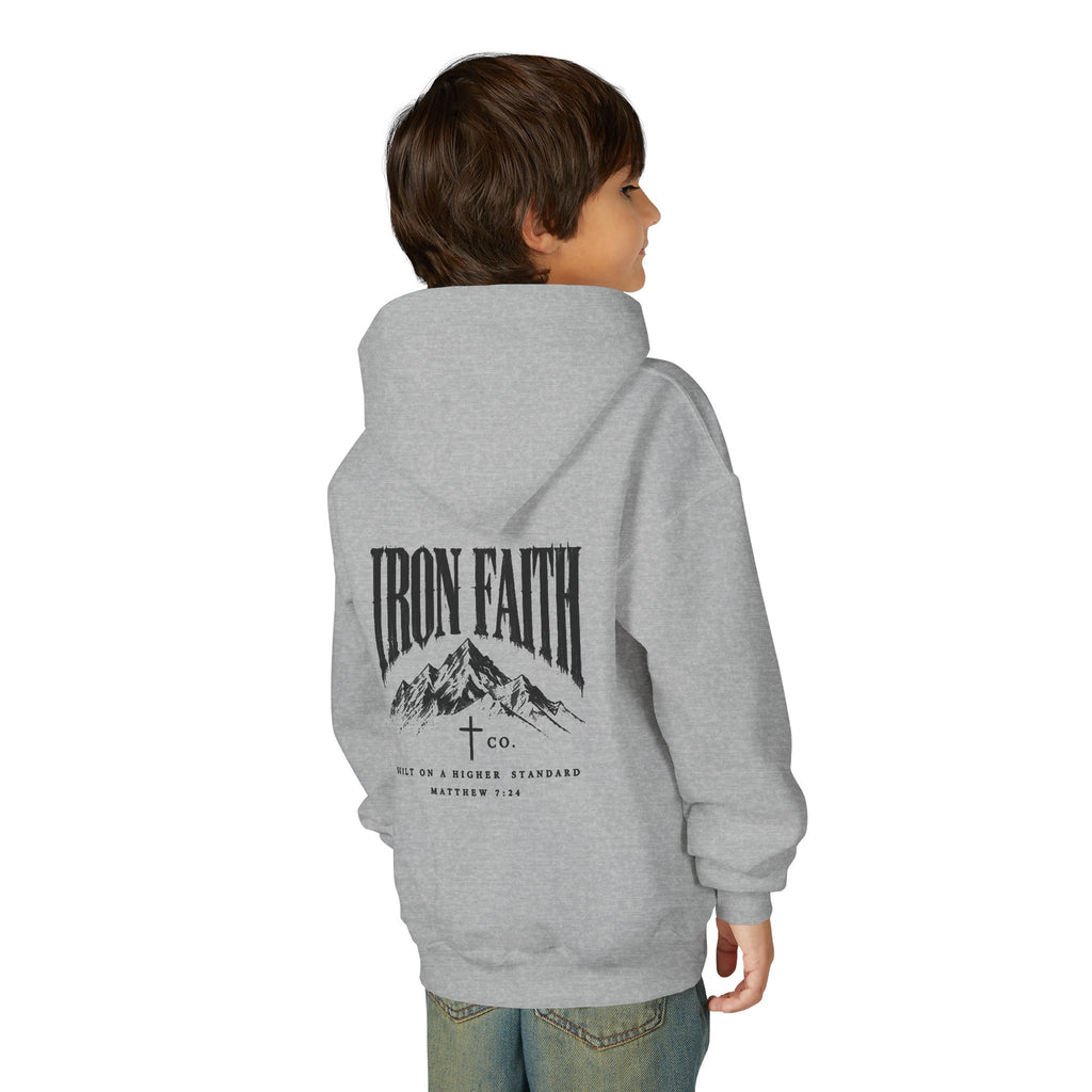 Built on a Higher Standard Youth Hoodie – Back Print