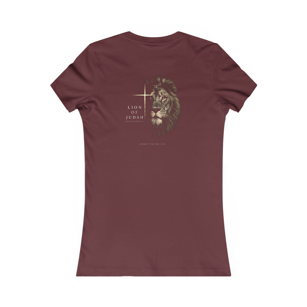 Lion of Judah Women's Fitted Tee – Back Print