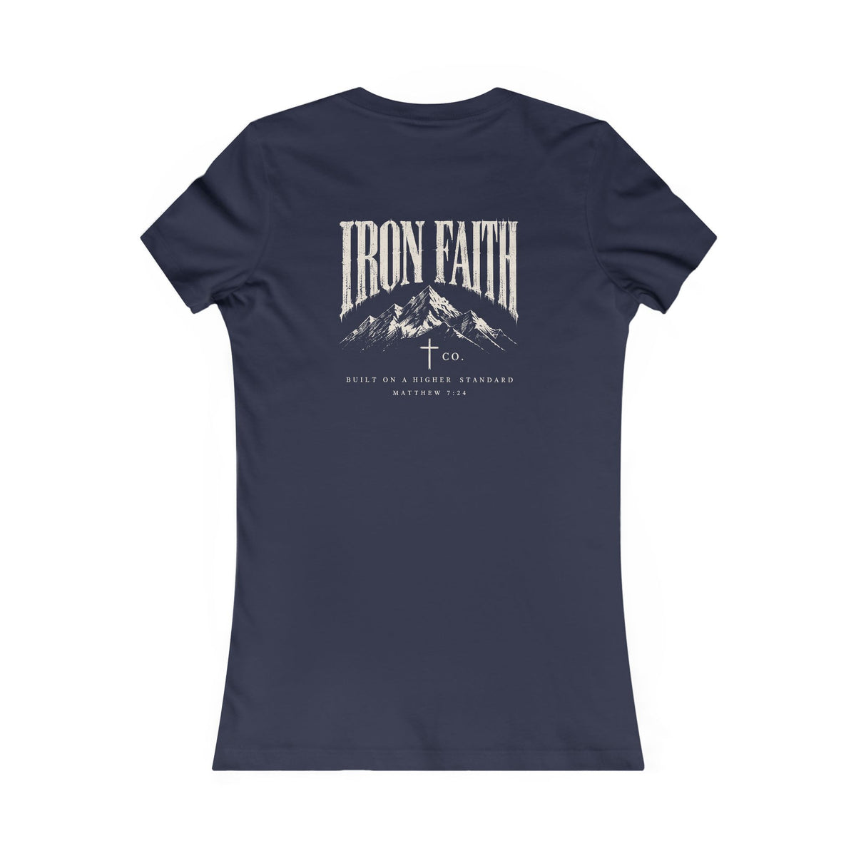 Built on a Higher Standard Women's Fitted Tee – Back Print