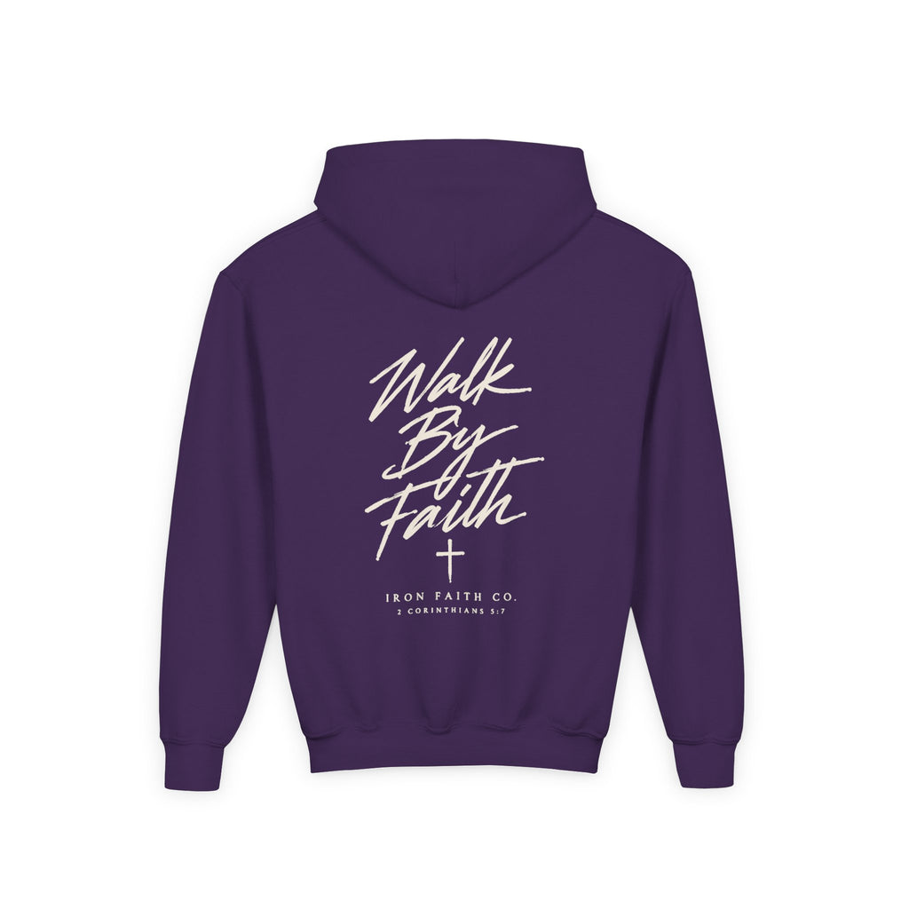 Walk By Faith Youth Hoodie – Back Print