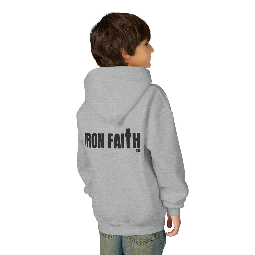 Iron Faith Co. Wordmark Youth Hoodie – Back Print
