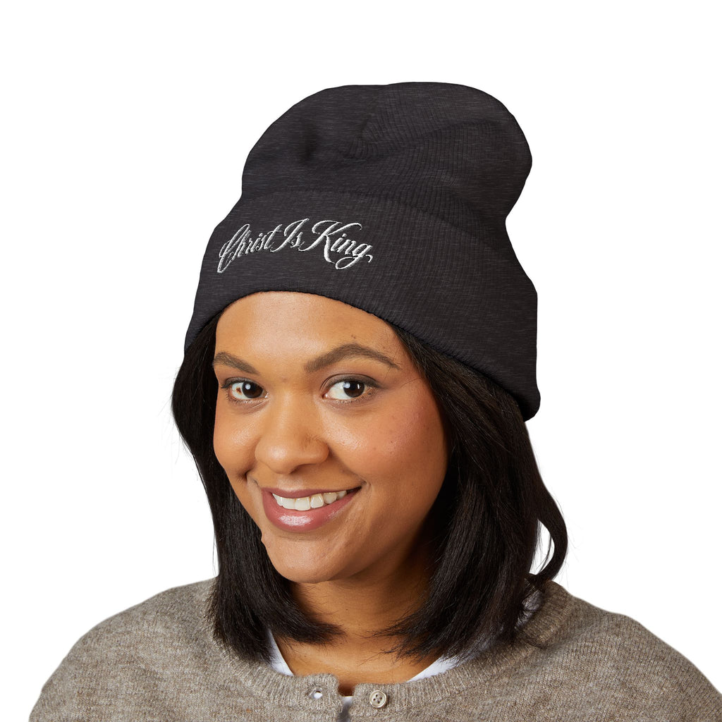 Christ Is King Embroidered Cuffed Beanie