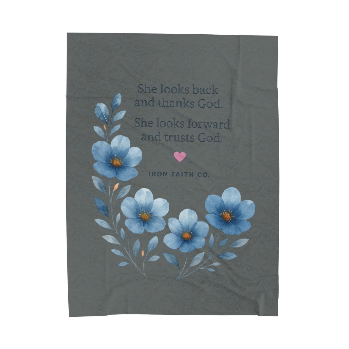 Plush Blanket — She looks back and thanks God. She looks forward and trusts God. - photo 2 of 8