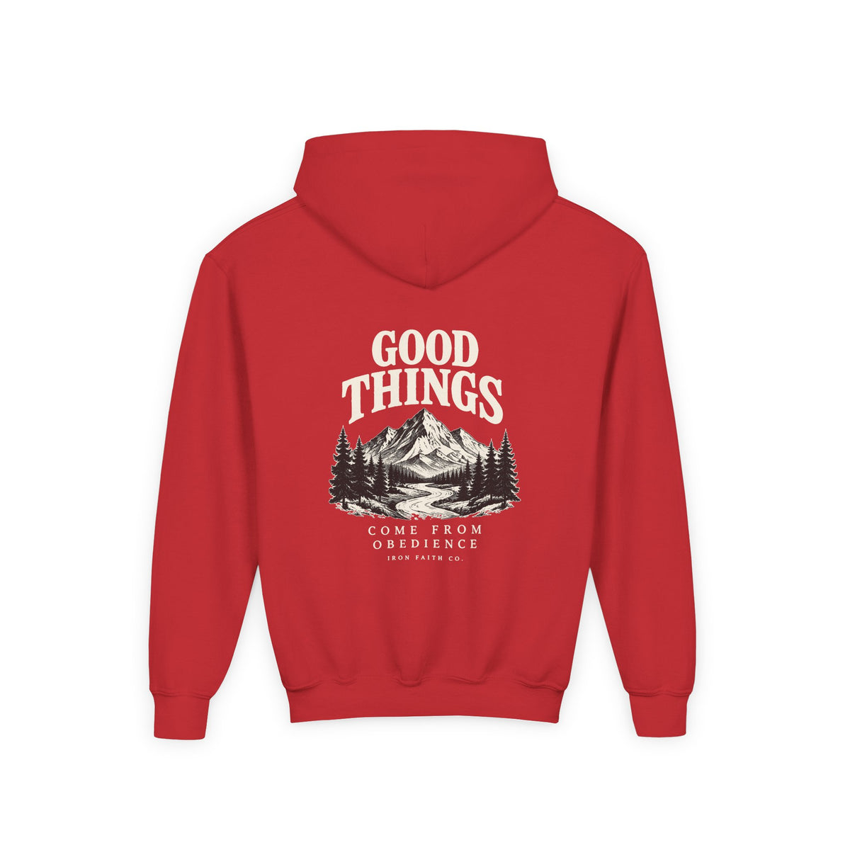 Good Things Come From Obedience Youth Hoodie – Back Print