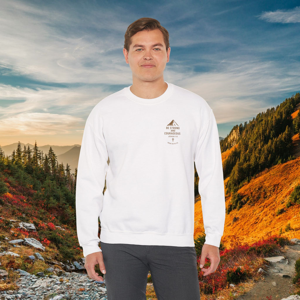 Be strong and courageous Joshua 1:9 - forged by Faith - Iron Faith Co. - Crewneck Sweatshirt - photo 25 of 30