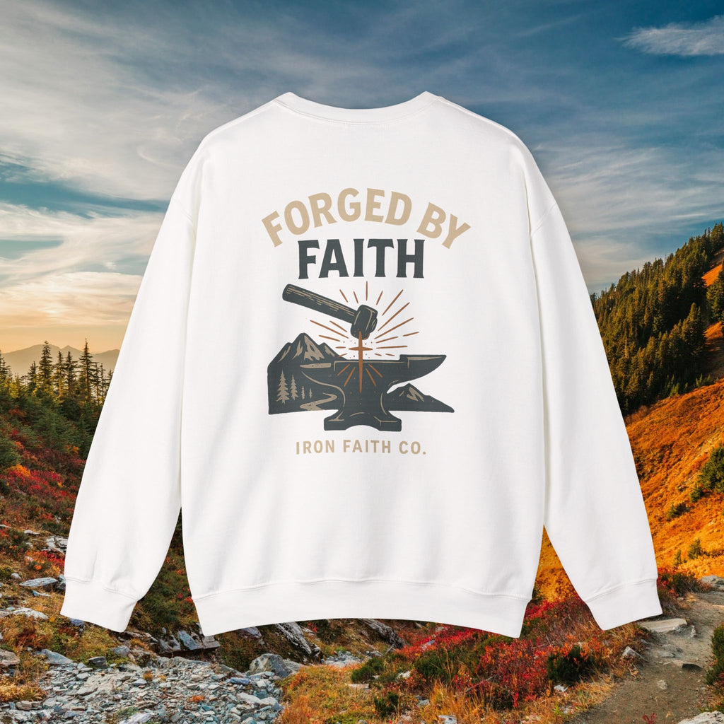 Be strong and courageous Joshua 1:9 - forged by Faith - Iron Faith Co. - Crewneck Sweatshirt - photo 18 of 30