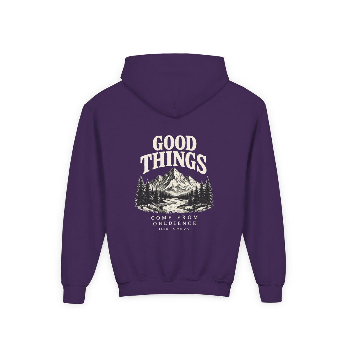 Good Things Come From Obedience Youth Hoodie – Back Print