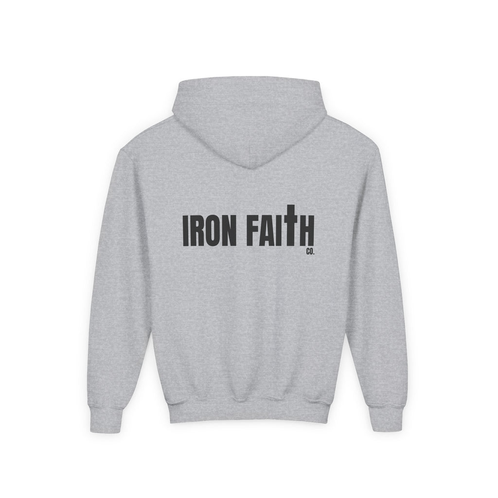 Iron Faith Co. Wordmark Youth Hoodie – Back Print