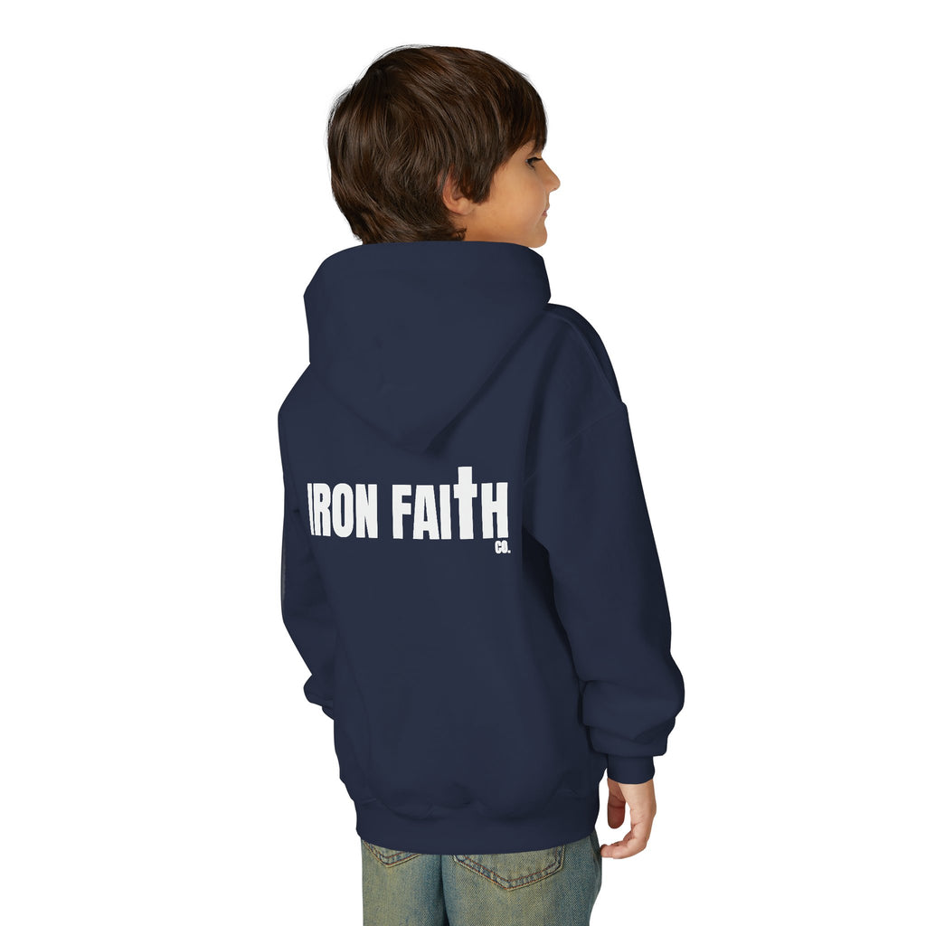 Iron Faith Co. Wordmark Youth Hoodie – Back Print