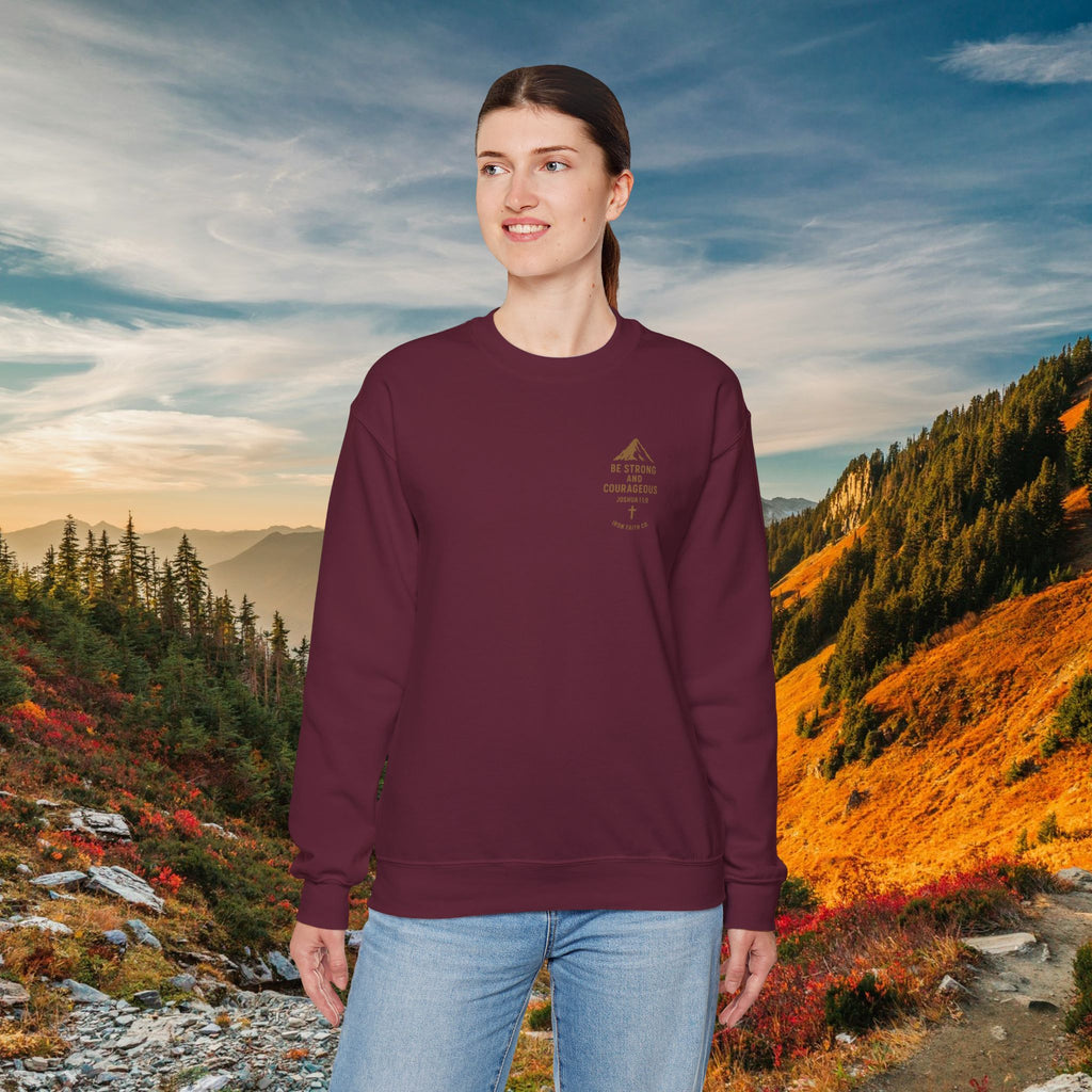 Be strong and courageous Joshua 1:9 - forged by Faith - Iron Faith Co. - Crewneck Sweatshirt - photo 15 of 30