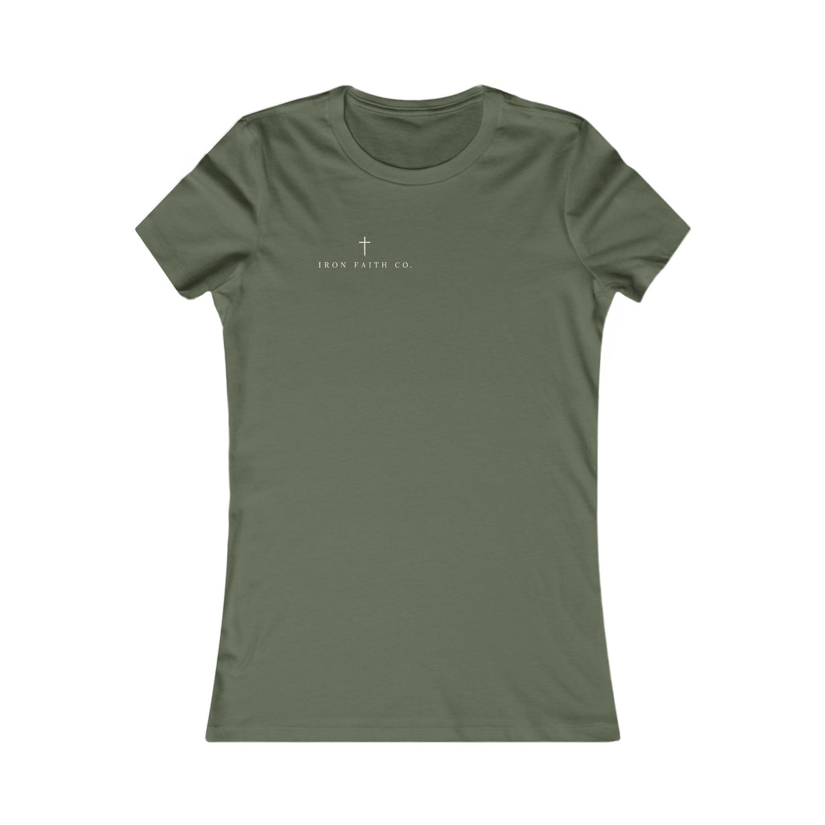 Iron Faith Co. Wordmark Women's Fitted Tee – Back Print