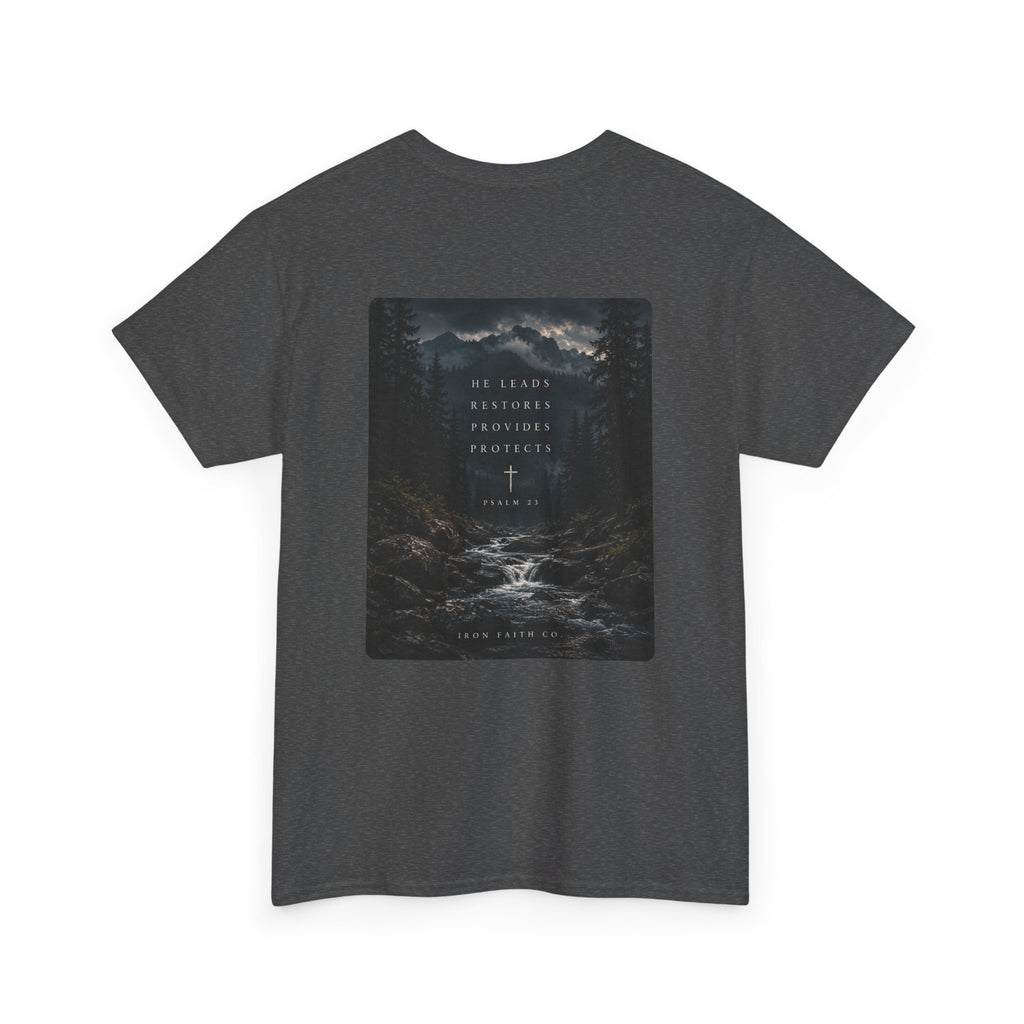 He Leads Psalm 23 Tee – Back Print