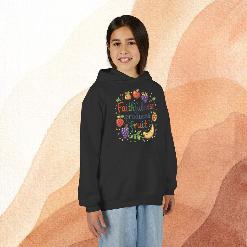 Youth Hoodie — Faithfulness Produces Fruit Kids Hooded Sweatshirt - photo 25 of 30