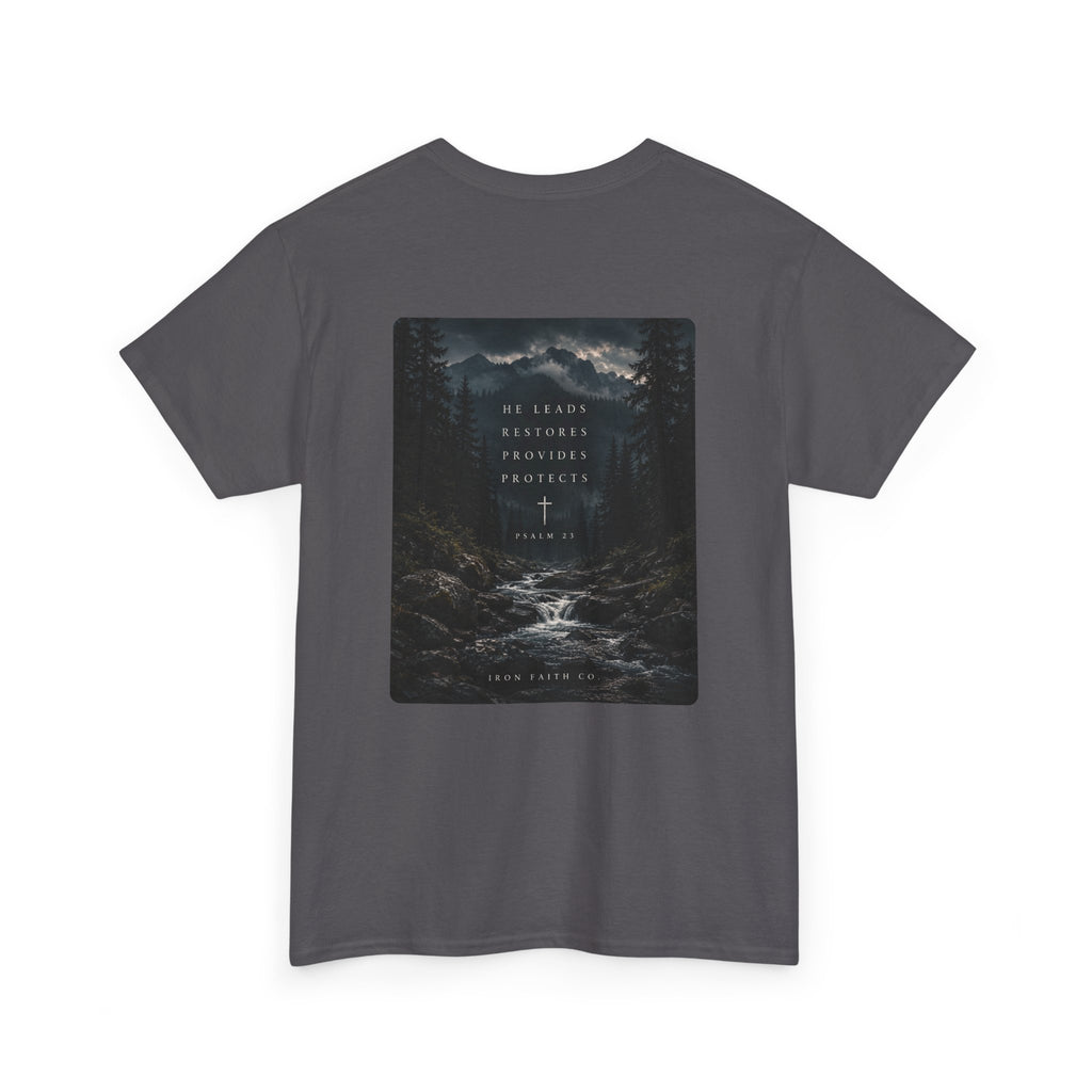 He Leads Psalm 23 Tee – Back Print
