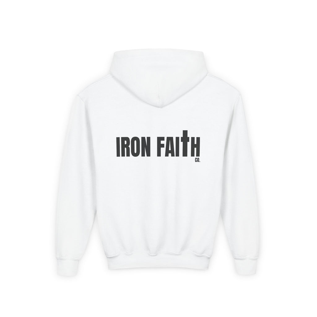 Iron Faith Co. Wordmark Youth Hoodie – Back Print
