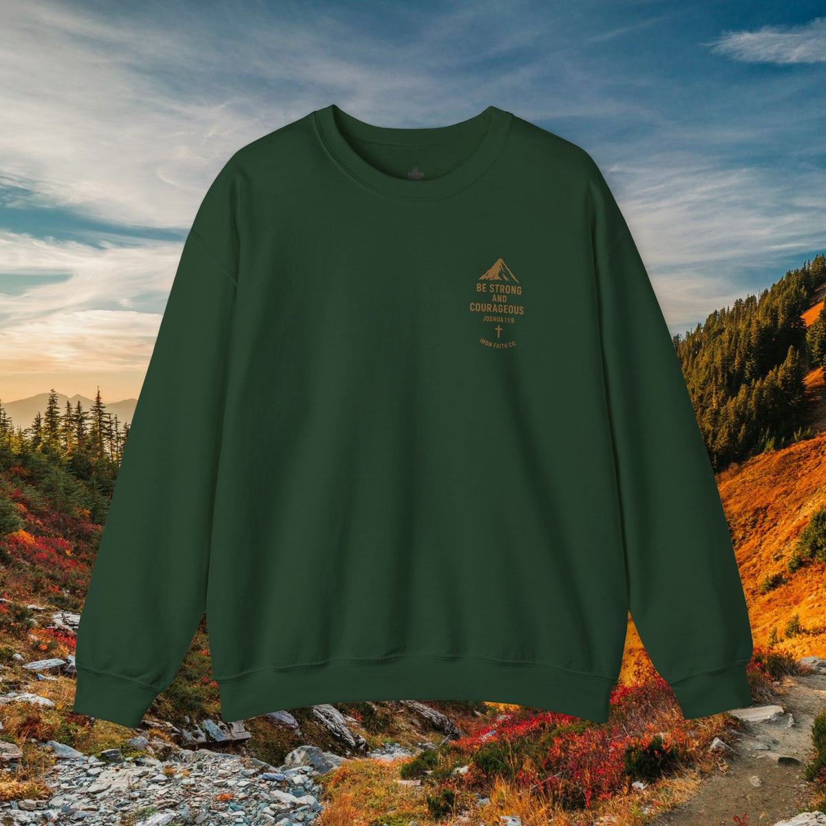 Be strong and courageous Joshua 1:9 - forged by Faith - Iron Faith Co. - Crewneck Sweatshirt - photo 6 of 30