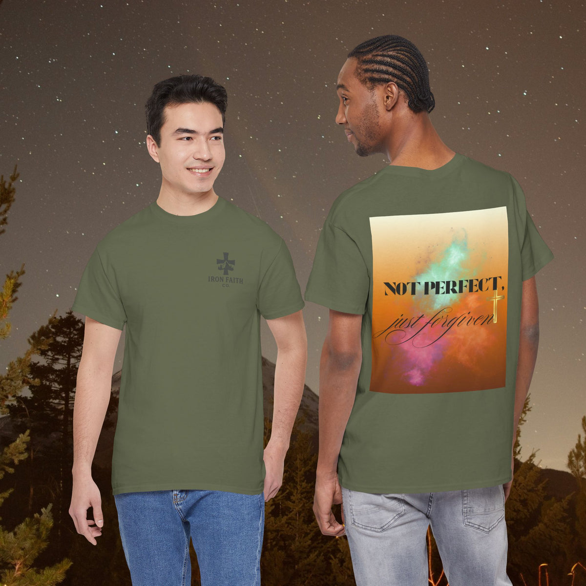 Iron Faith Co. | Not Perfect, Just Forgiven - Unisex Heavy Cotton T-Shirt