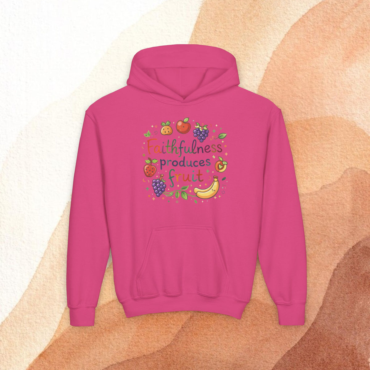 Youth Hoodie — Faithfulness Produces Fruit Kids Hooded Sweatshirt - photo 11 of 30