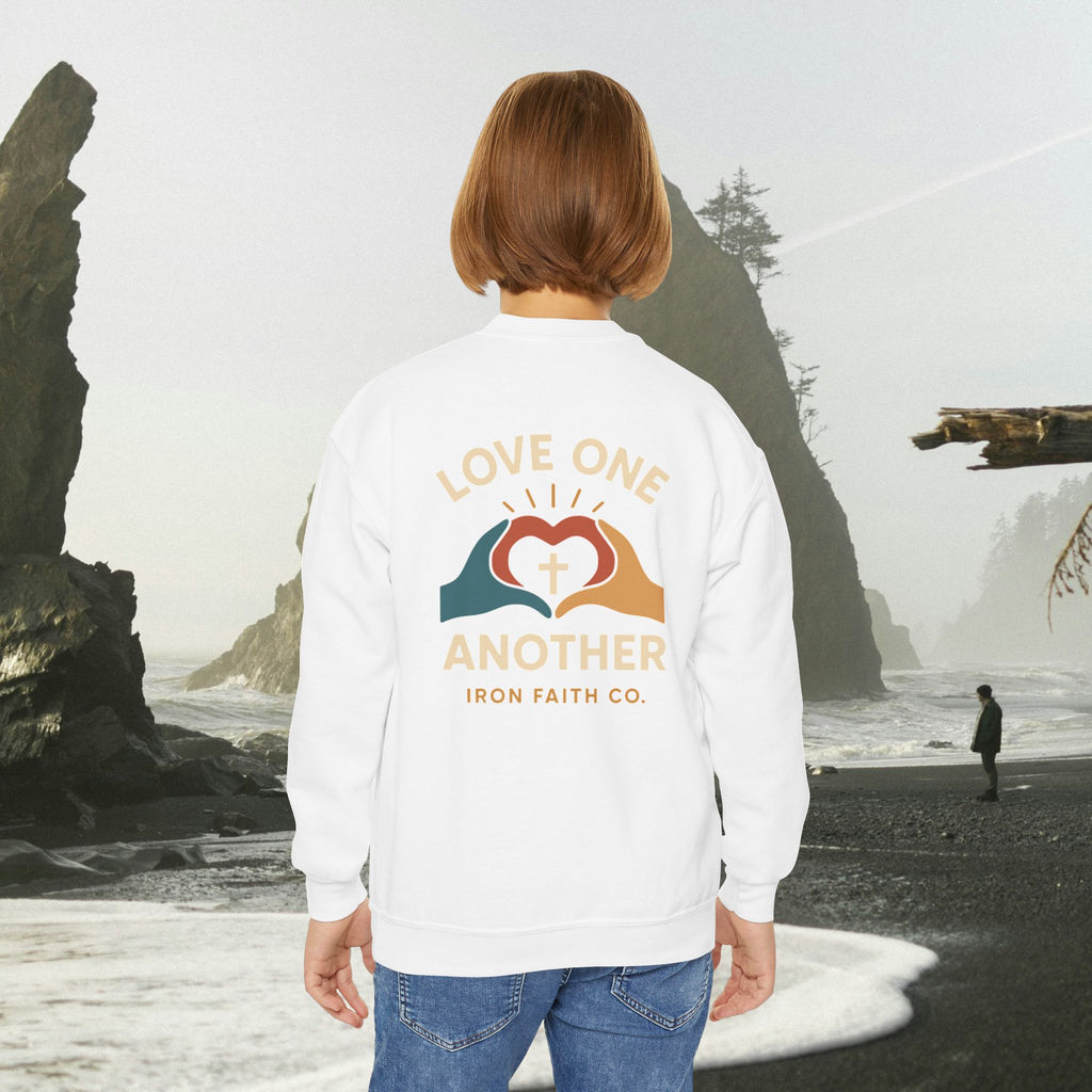 Love One Another Youth Crewneck Sweatshirt — Christian Faith Graphic - photo 11 of 30