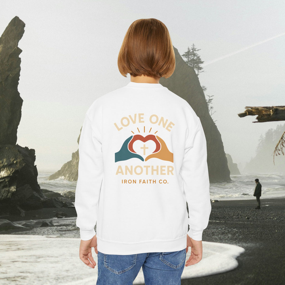 Love One Another Youth Crewneck Sweatshirt — Christian Faith Graphic - photo 11 of 30