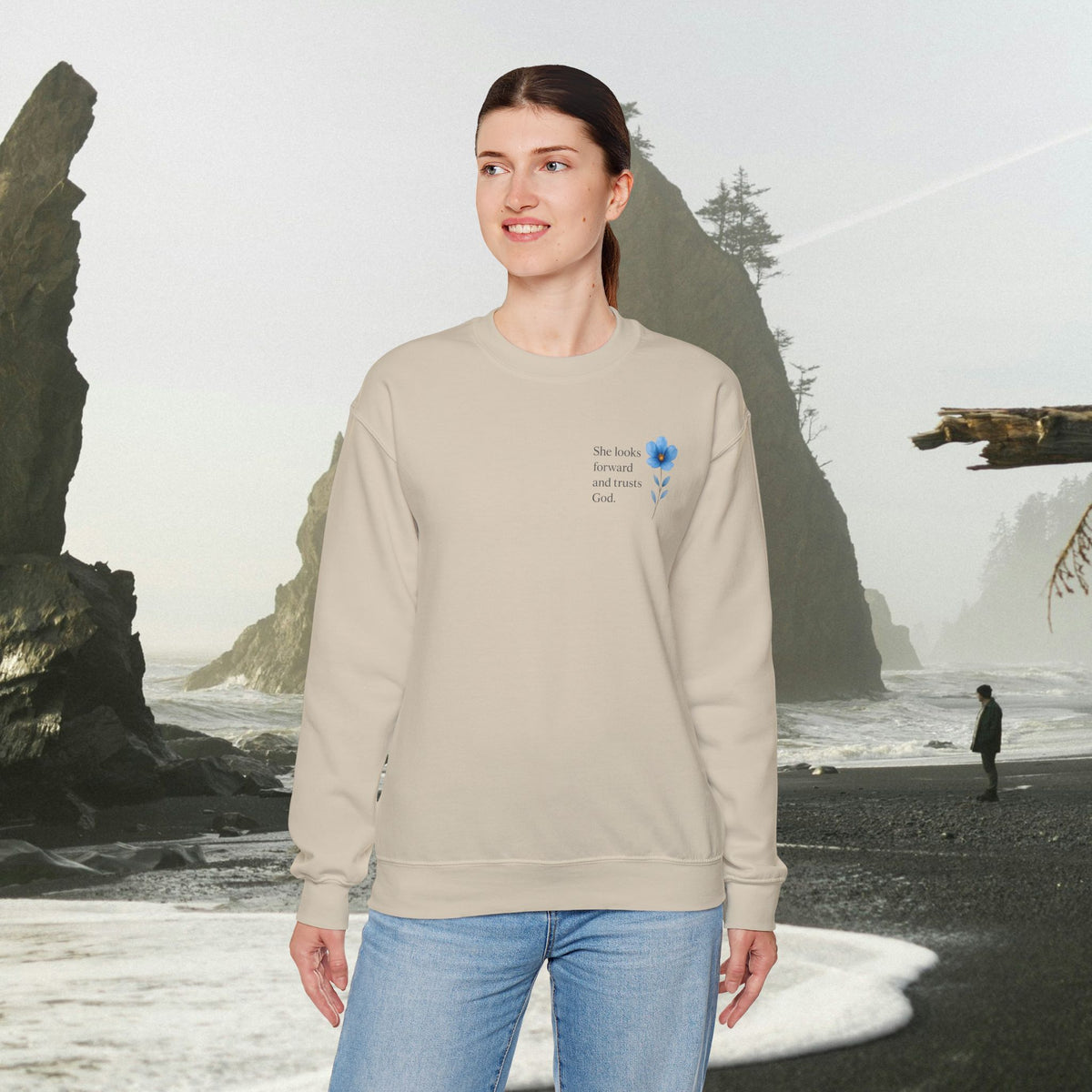 She Looks Back and Thanks God Floral Sweatshirt - Iron Faith Co. - photo 8 of 24