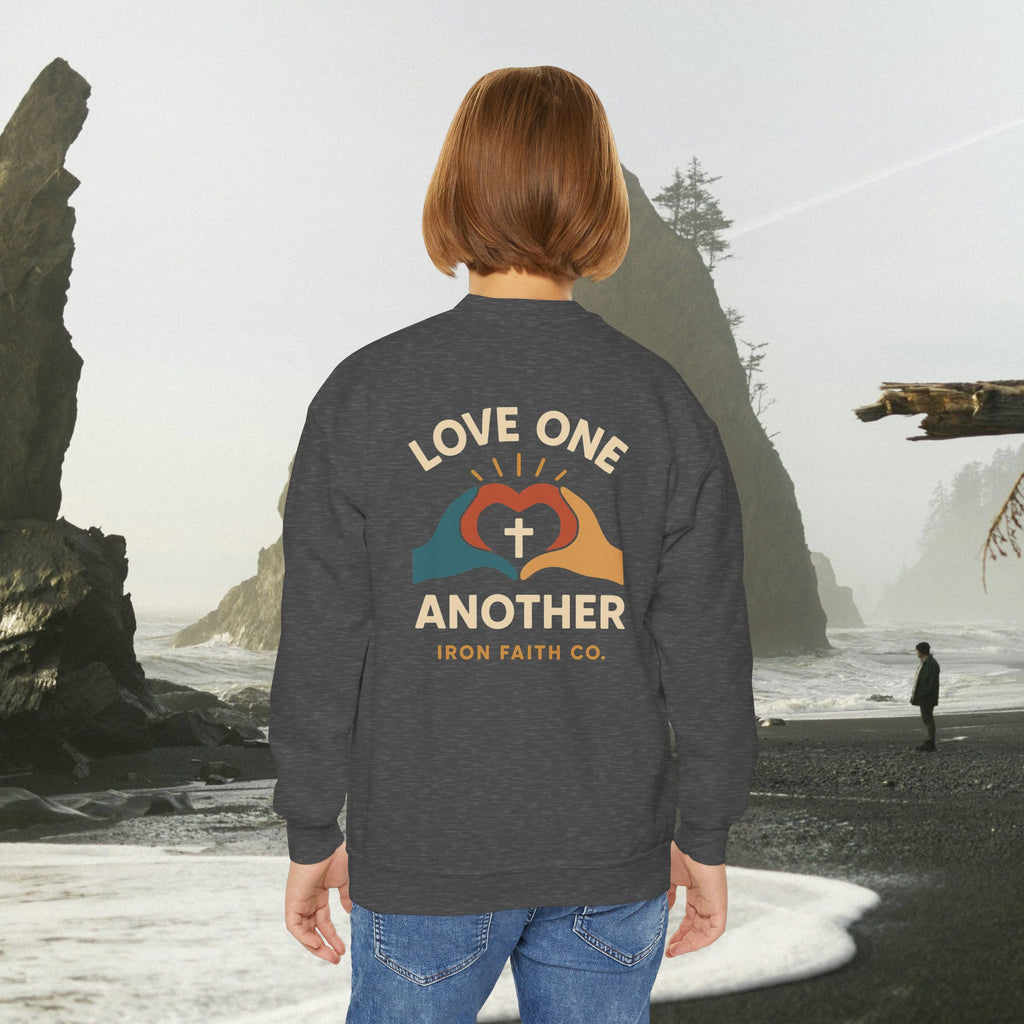 Love One Another Youth Crewneck Sweatshirt — Christian Faith Graphic - photo 30 of 30