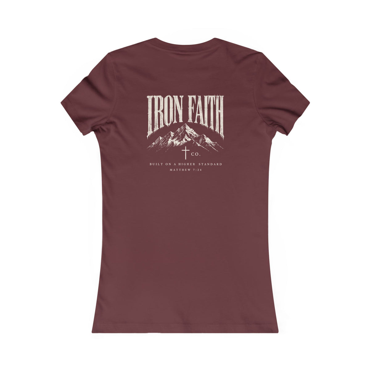 Built on a Higher Standard Women's Fitted Tee – Back Print