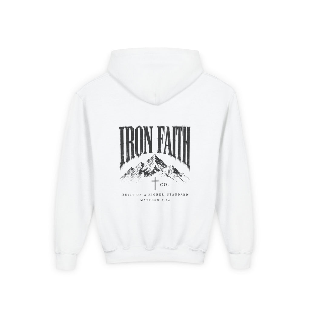 Built on a Higher Standard Youth Hoodie – Back Print