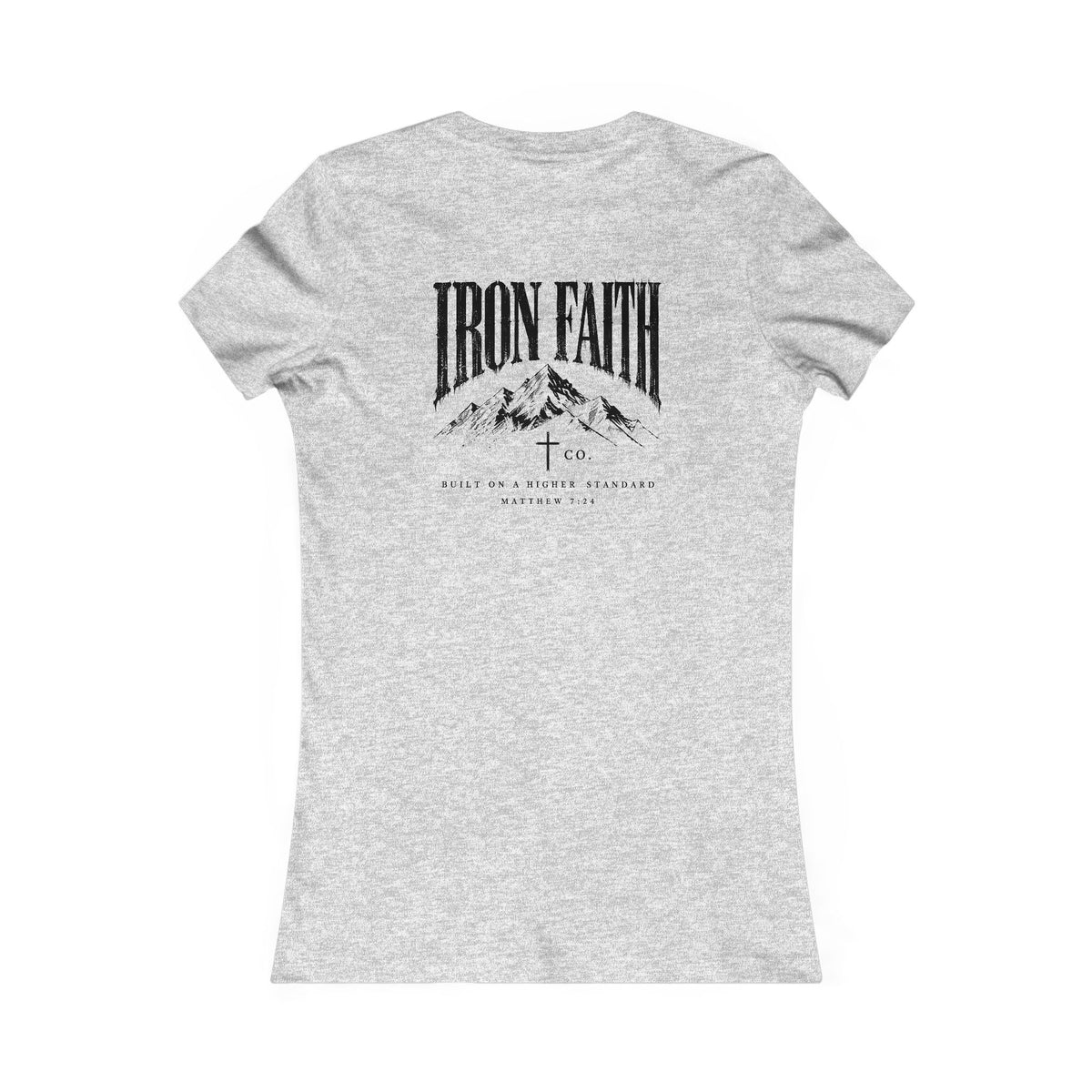 Built on a Higher Standard Women's Fitted Tee – Back Print