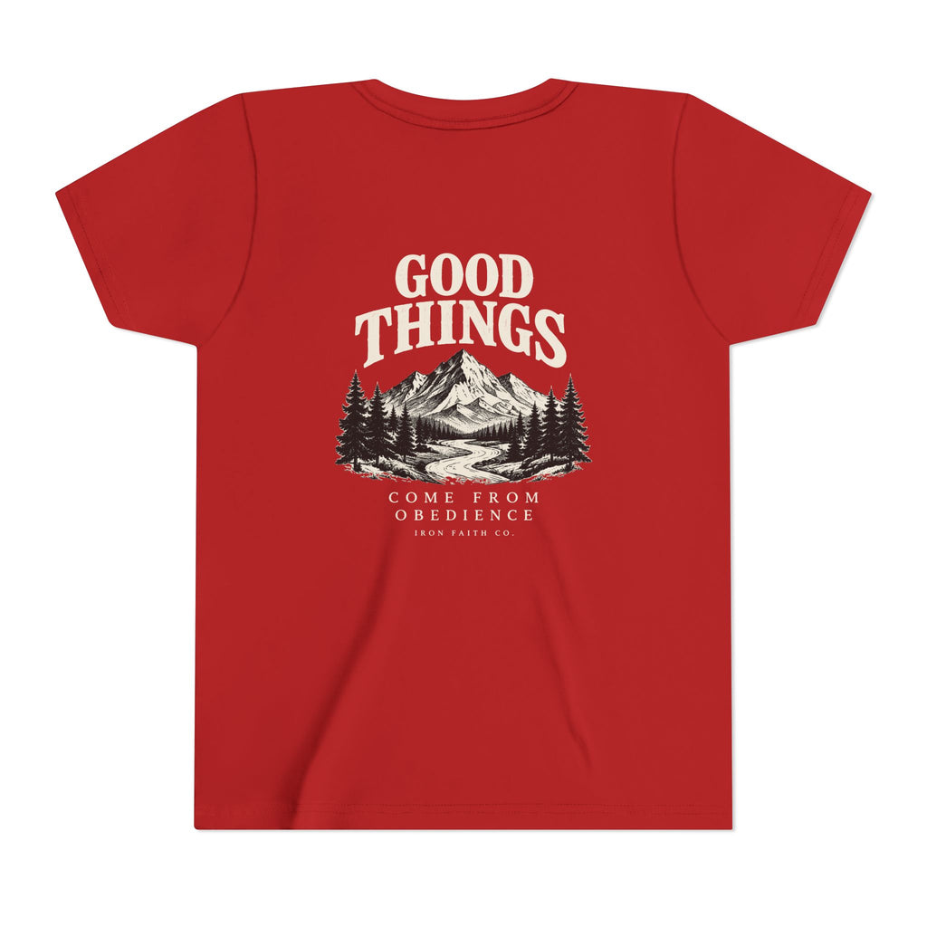 Good Things Come From Obedience Youth Tee – Back Print