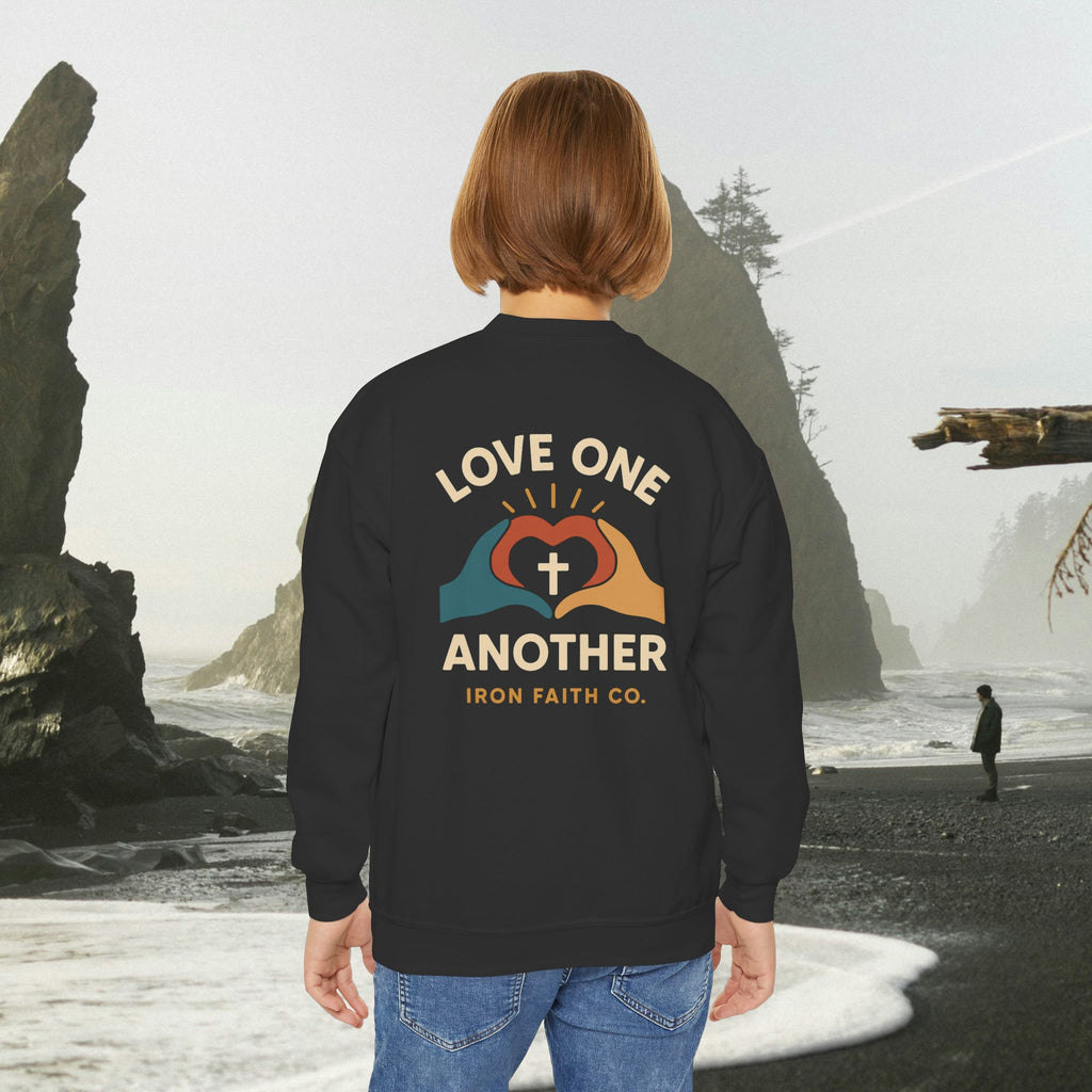 Love One Another Youth Crewneck Sweatshirt — Christian Faith Graphic - photo 15 of 30