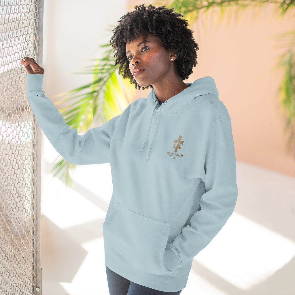 A Woman Who Fears The Lord Is Worthy Of Praise | Proverbs 31:30 | Iron Faith Co. | Fleece Hoodie