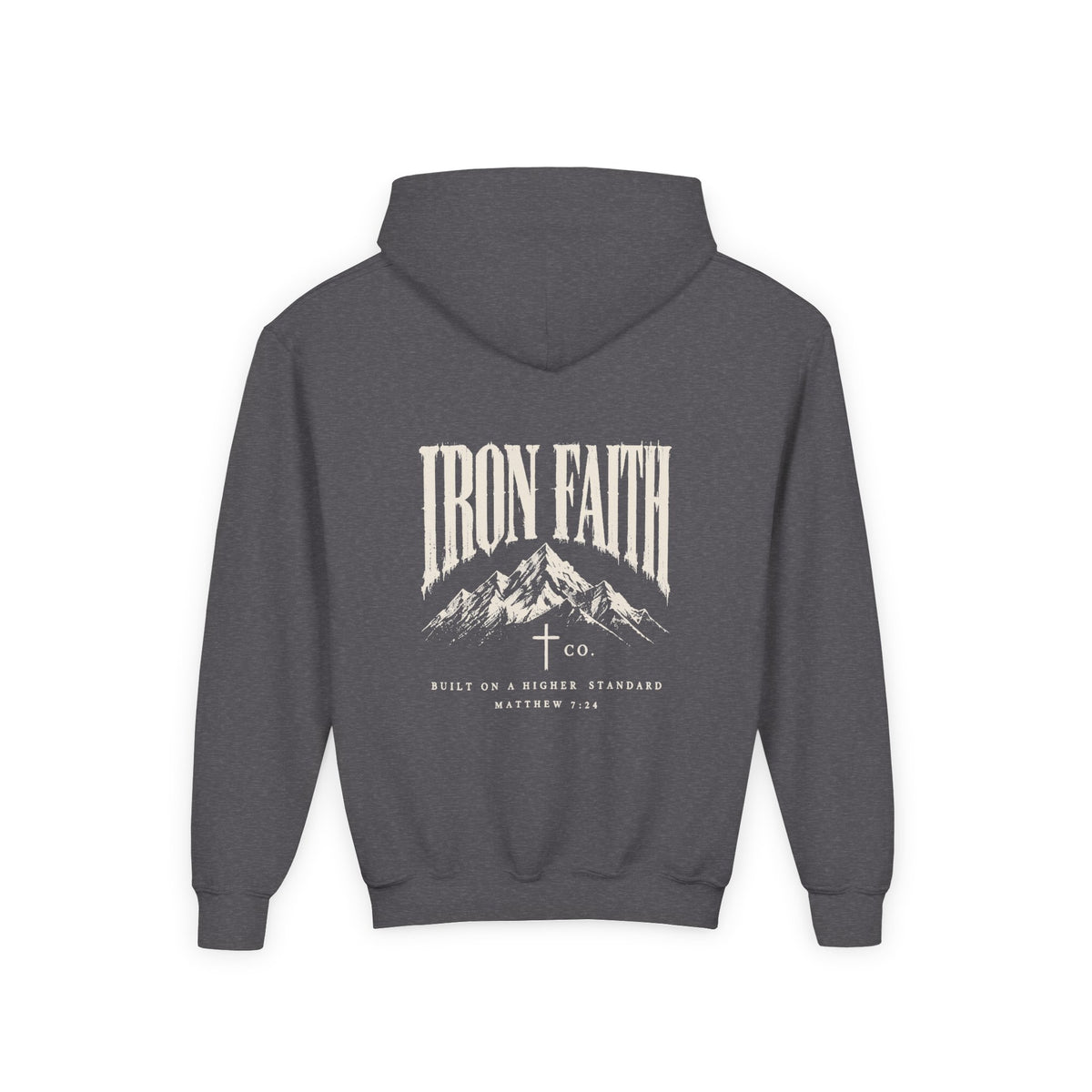 Built on a Higher Standard Youth Hoodie – Back Print