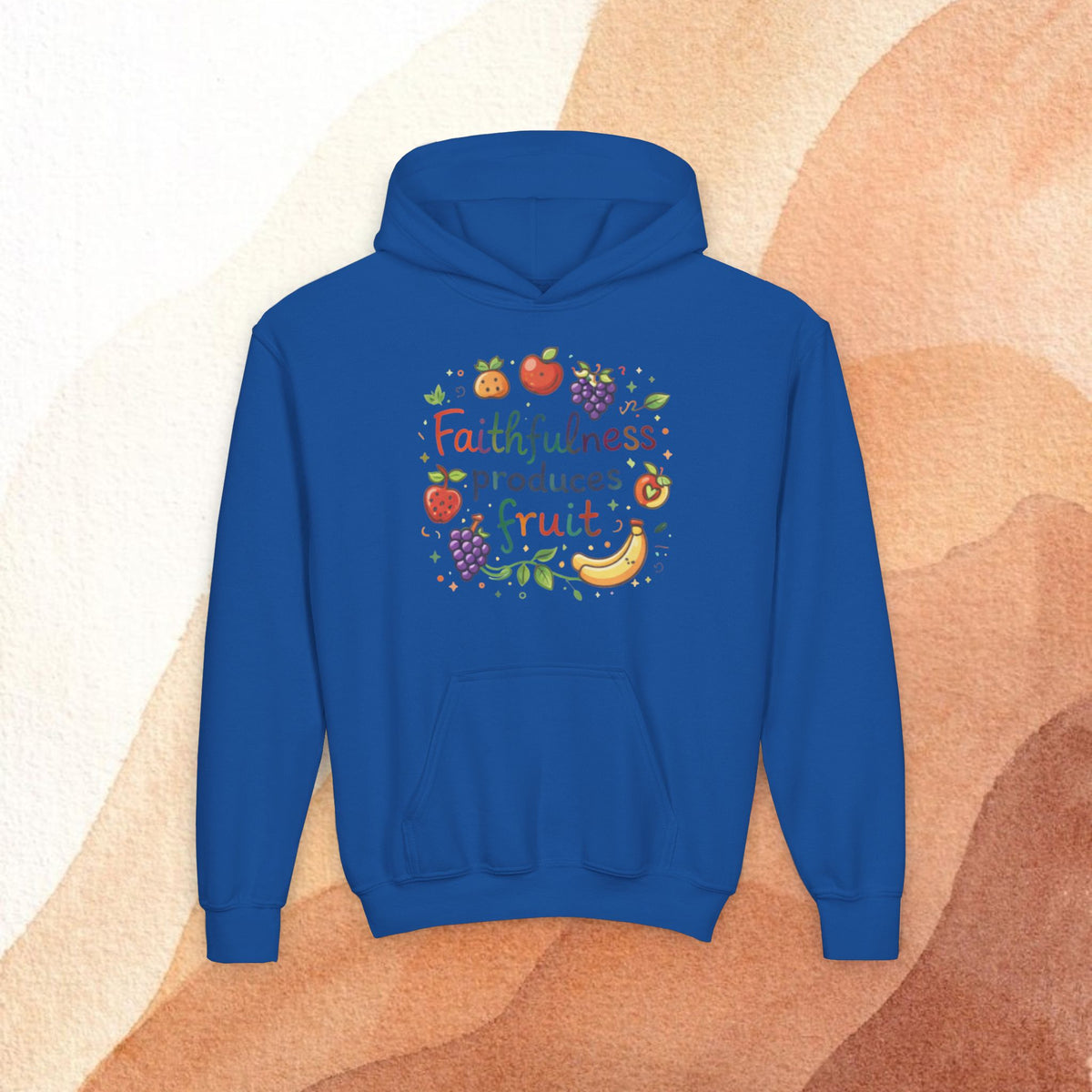 Youth Hoodie — Faithfulness Produces Fruit Kids Hooded Sweatshirt - photo 7 of 30
