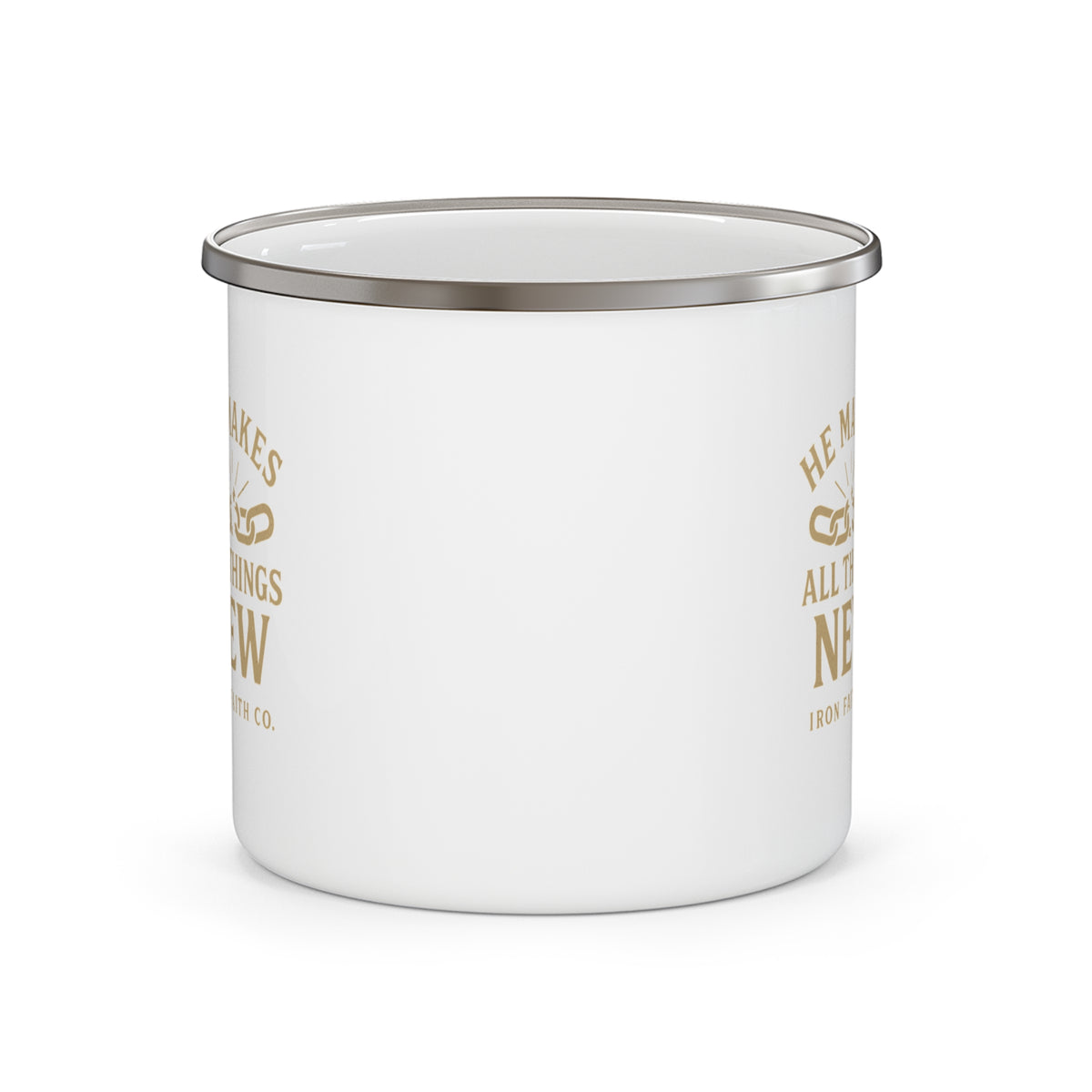 He Makes All Things New Enamel Camp Mug