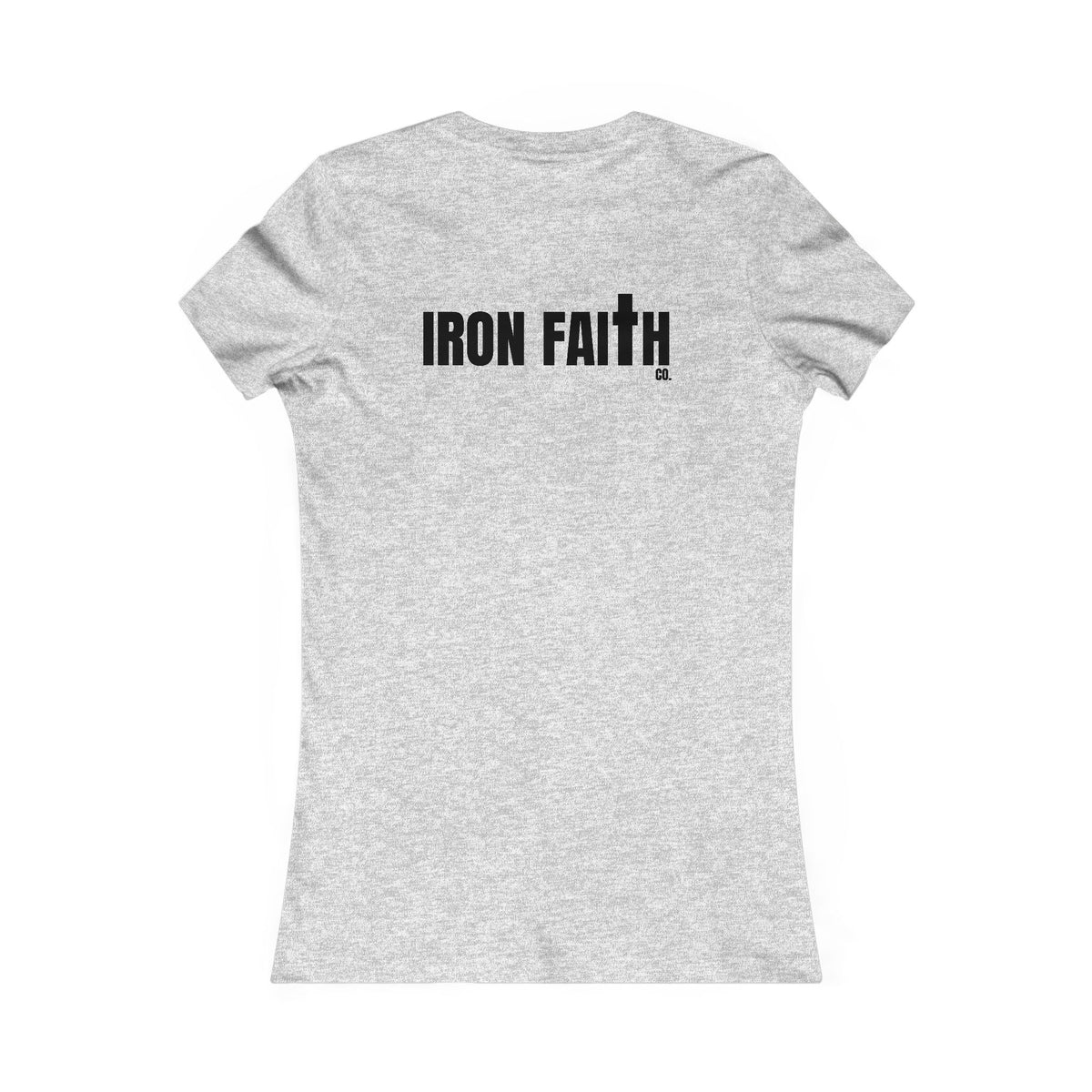 Iron Faith Co. Wordmark Women's Fitted Tee – Back Print