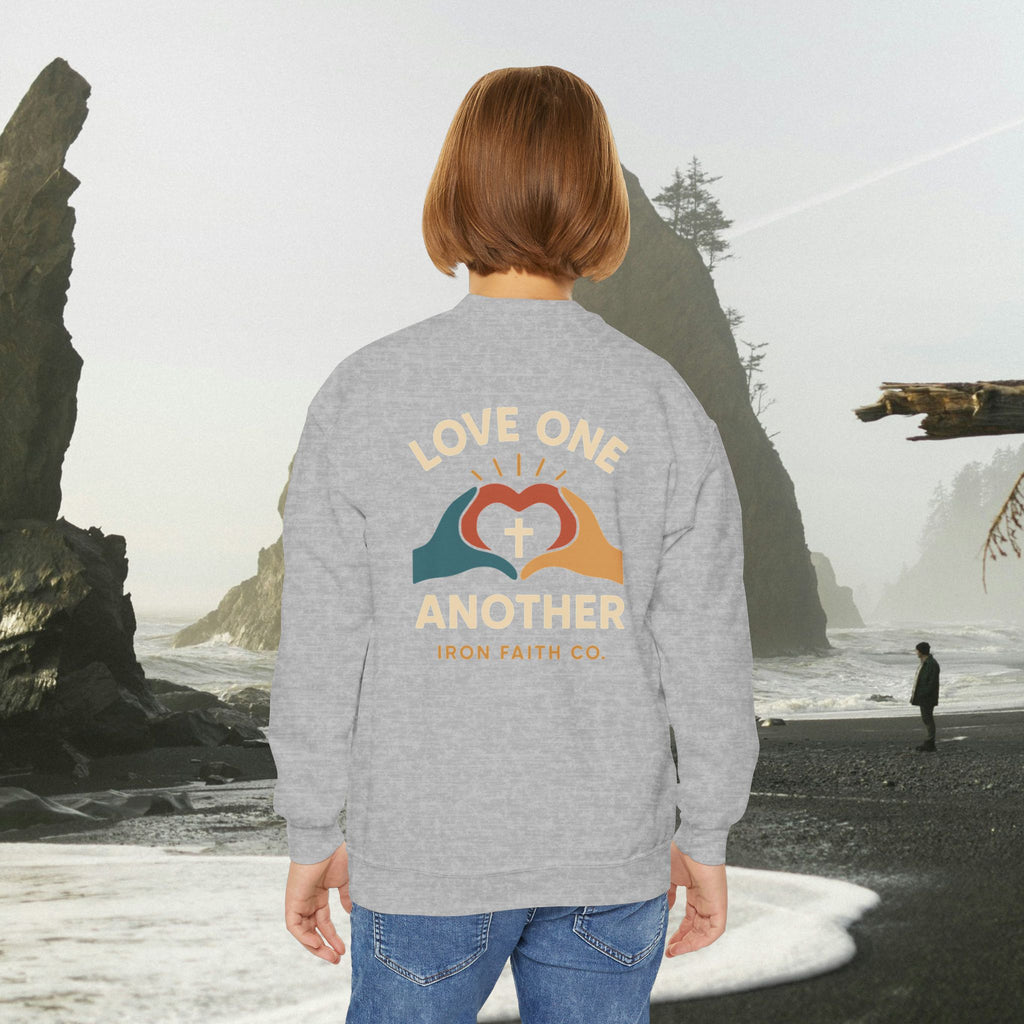 Love One Another Youth Crewneck Sweatshirt — Christian Faith Graphic - photo 20 of 30