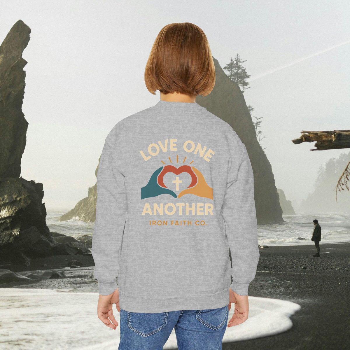 Love One Another Youth Crewneck Sweatshirt — Christian Faith Graphic - photo 20 of 30