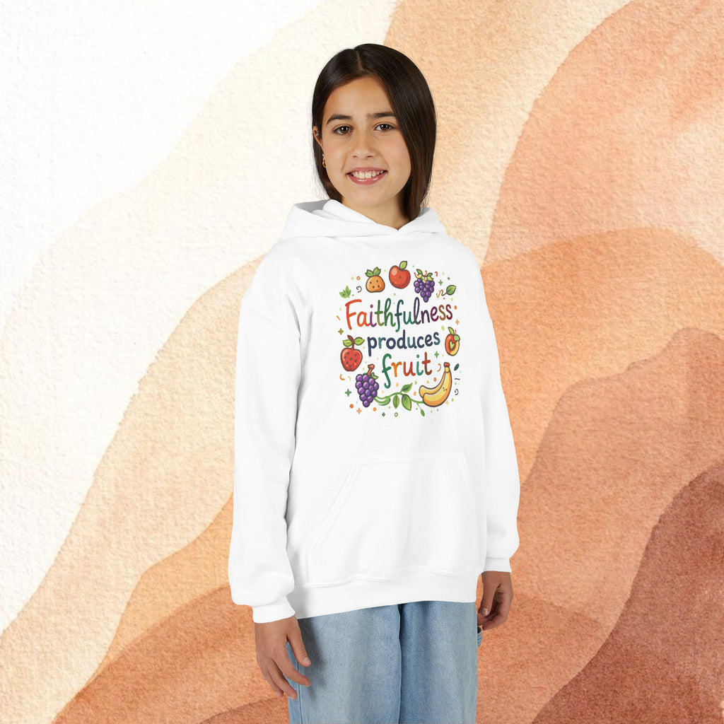 Youth Hoodie — Faithfulness Produces Fruit Kids Hooded Sweatshirt - photo 20 of 30