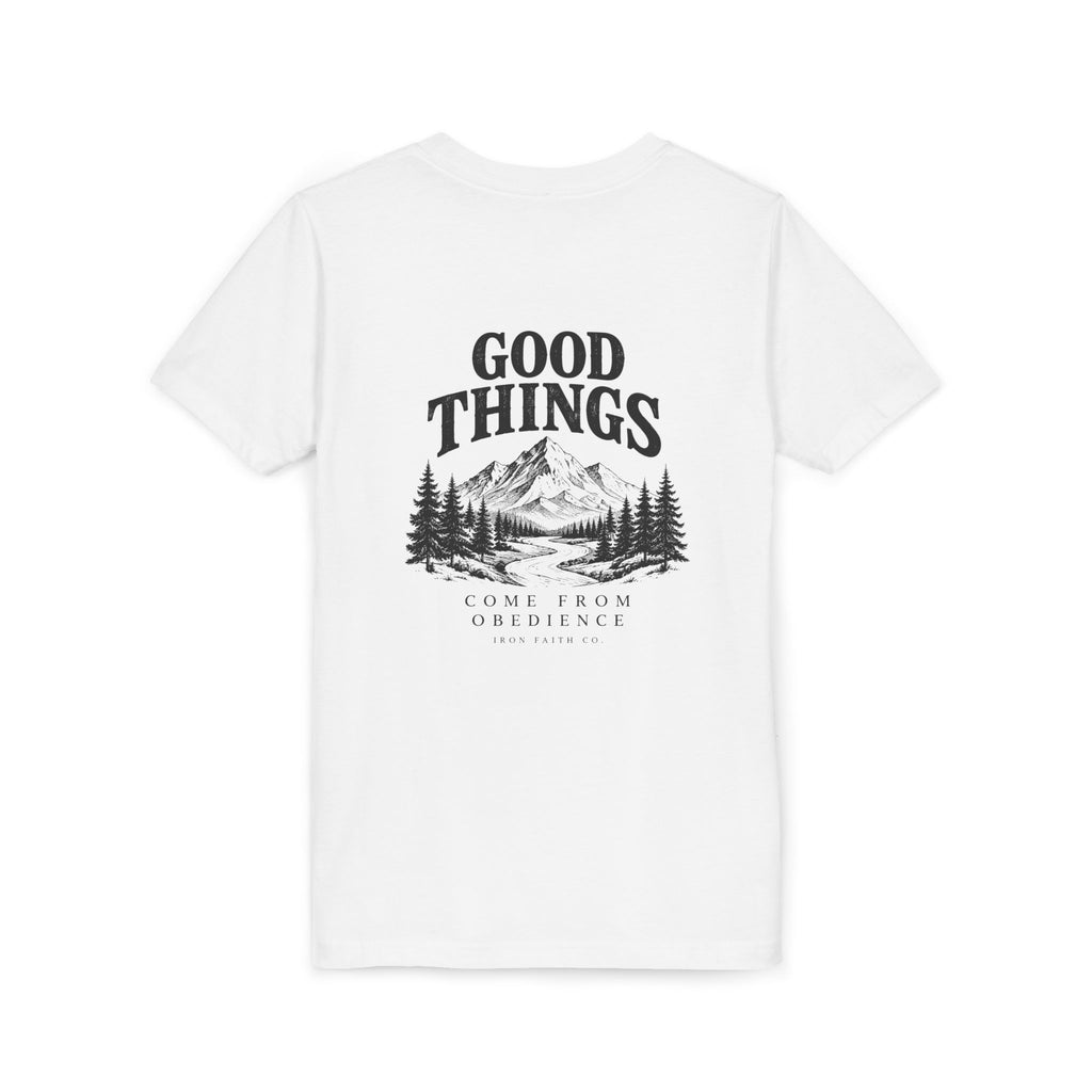 Good Things Come From Obedience Youth Tee – Back Print