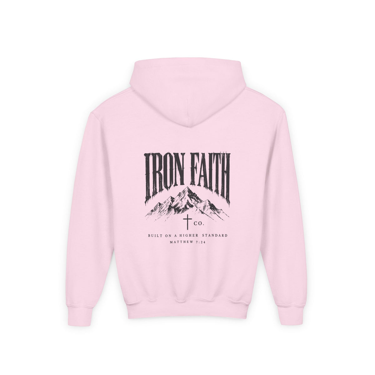 Built on a Higher Standard Youth Hoodie – Back Print