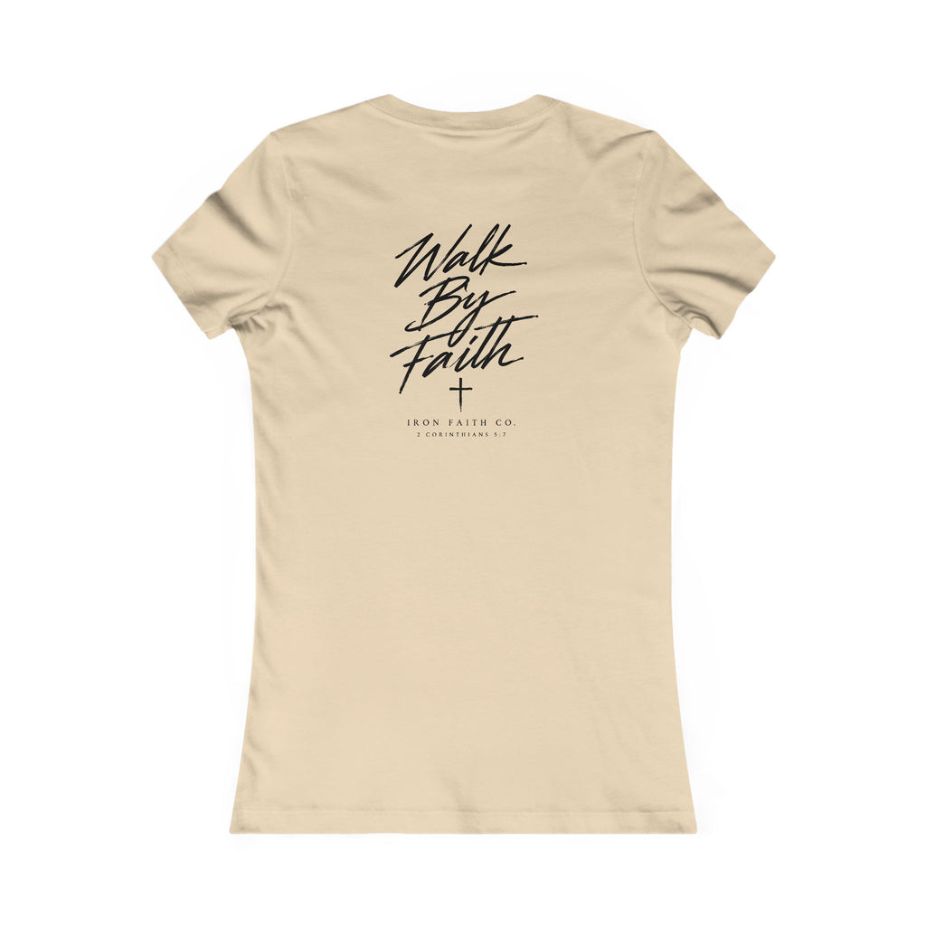 Walk By Faith Women's Fitted Tee – Back Print