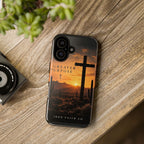 The A Greater Purpose Phone Case shown in a styled everyday scene (product mockup)