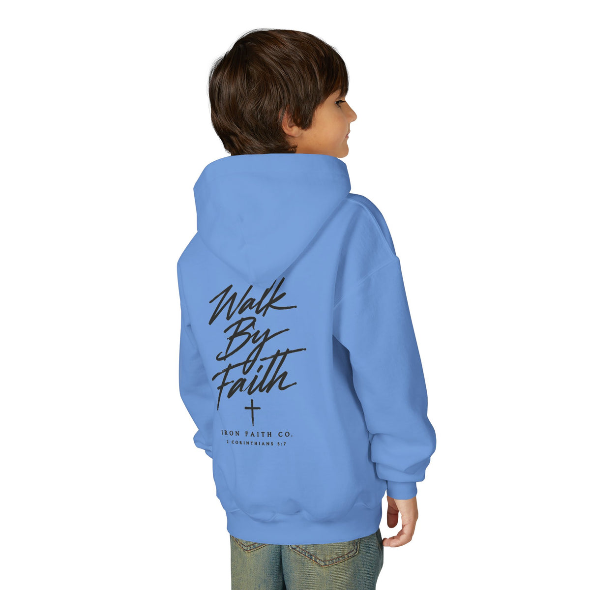 Walk By Faith Youth Hoodie – Back Print