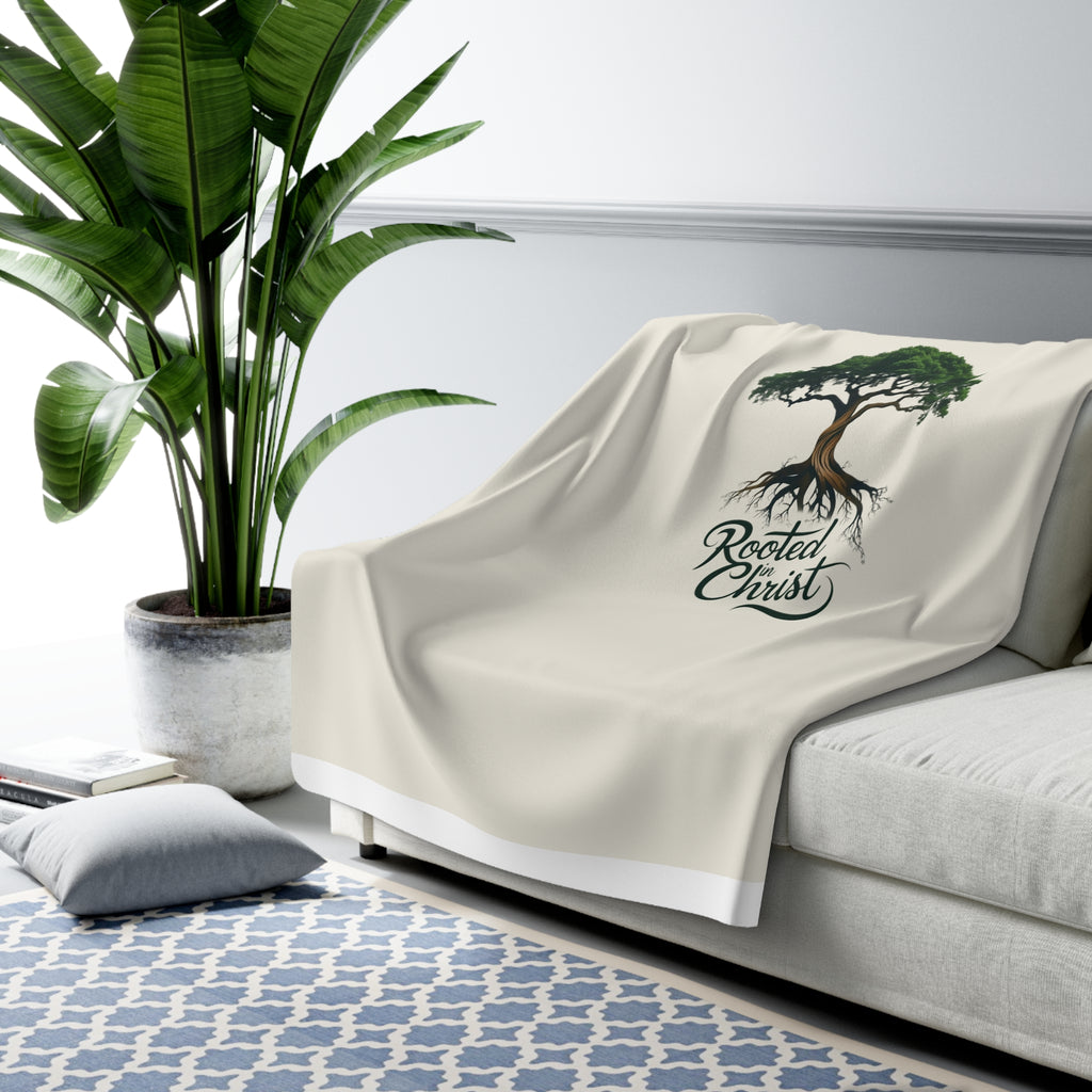 Rooted in Christ Sherpa Fleece Blanket