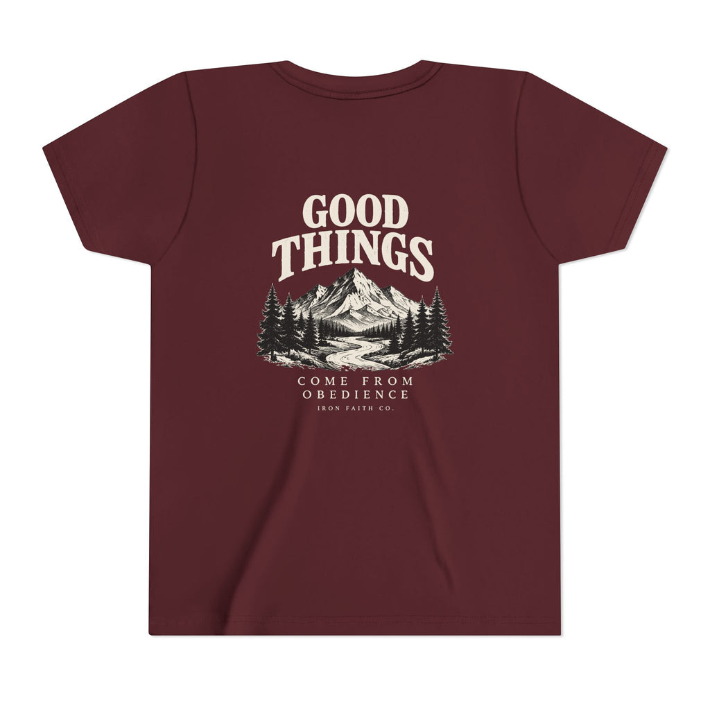 Good Things Come From Obedience Youth Tee – Back Print