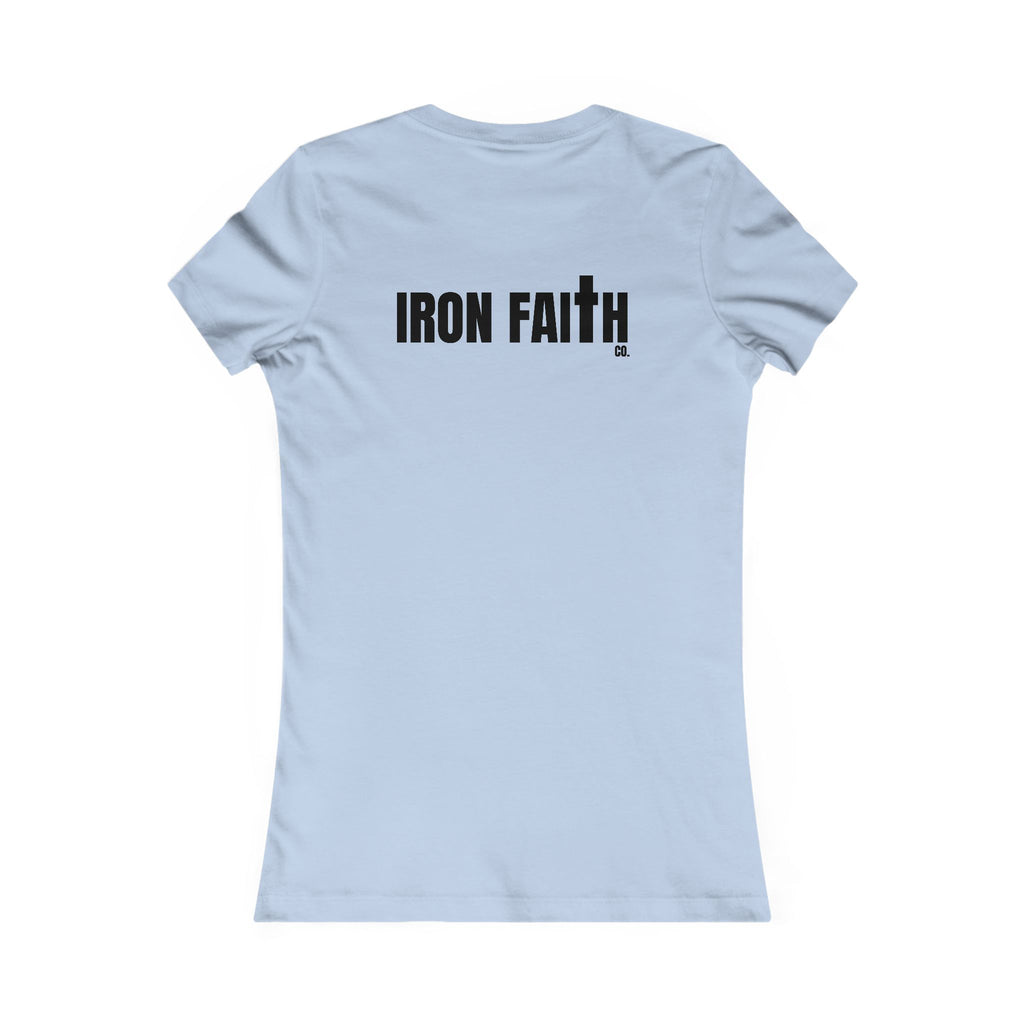 Iron Faith Co. Wordmark Women's Fitted Tee – Back Print
