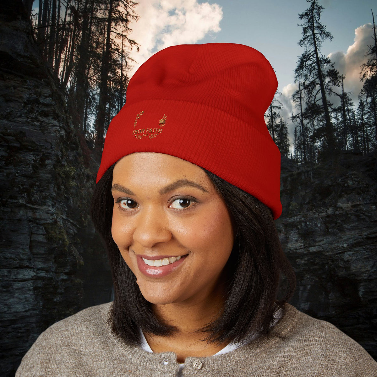Iron Faith Embroidered Beanie - photo 1 of 30
